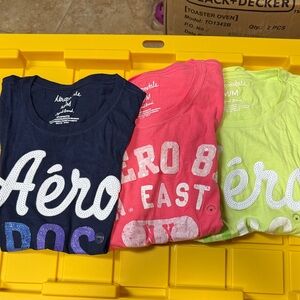 Vintage Ladies Aeropostale Short Sleeve Tees - Navy, Pink, Lime -NWT
